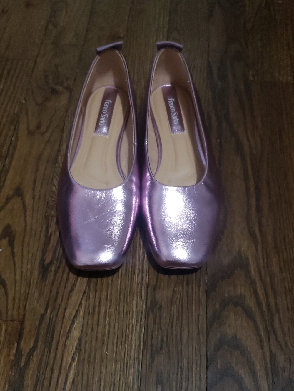 Franco Sarto Metallic Rose Pink Ballet Flats